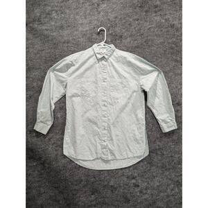 Dizzy Lizzy Men's Cream Long Sleeve Double Pockets Cotton Casual Shirt Size L